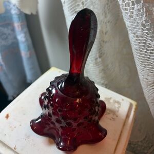Vintage Fenton Ruby Red Hobnail Glass Bell